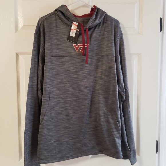 Virginia Tech Hokies Men's Captivating Pullover Hoodie Heather Grey Size 2XL NWT - Picture 1 of 9
